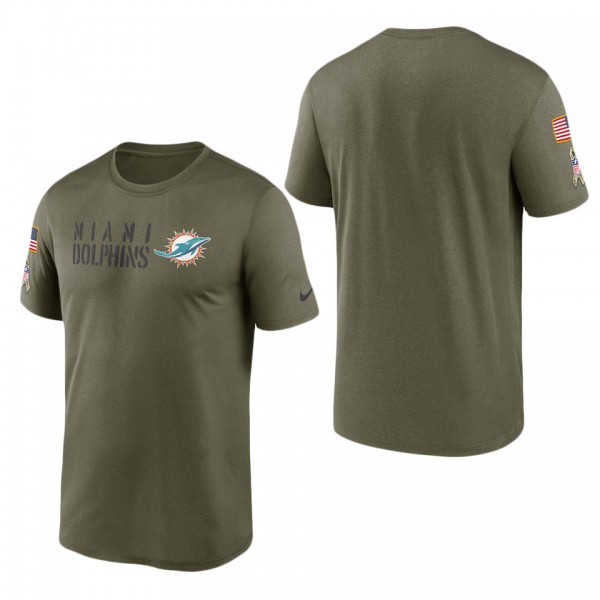 Men's Miami Dolphins Olive 2022 Salute to Service Legend Team T-Shirt
