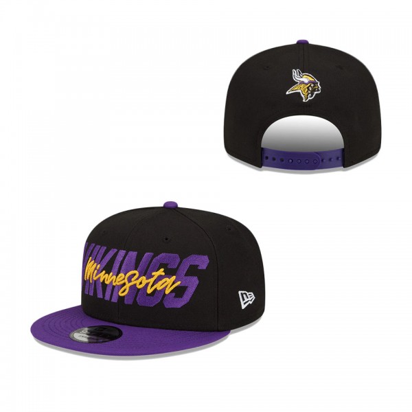 Men's Minnesota Vikings New Era Black Purple 2022 NFL Draft 9FIFTY Snapback Adjustable Hat