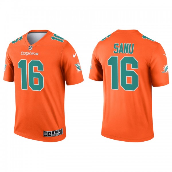 Men's Miami Dolphins Mohamed Sanu Orange Inverted ...