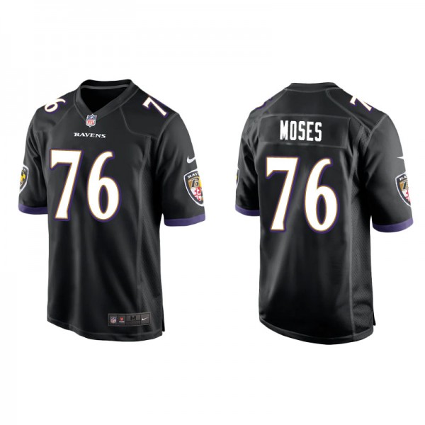 Men's Baltimore Ravens Morgan Moses Black Game Jer...