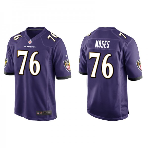 Men's Baltimore Ravens Morgan Moses Purple Game Jersey