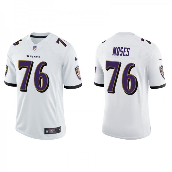 Men's Baltimore Ravens Morgan Moses White Vapor Limited Jersey