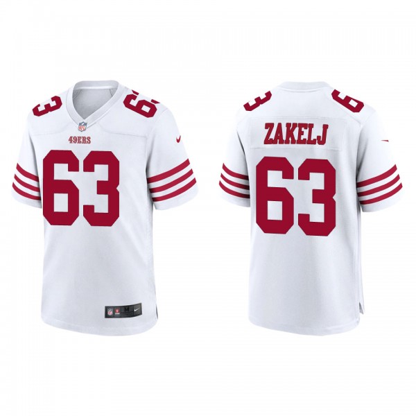 Men's San Francisco 49ers Nick Zakelj White 2022 N...