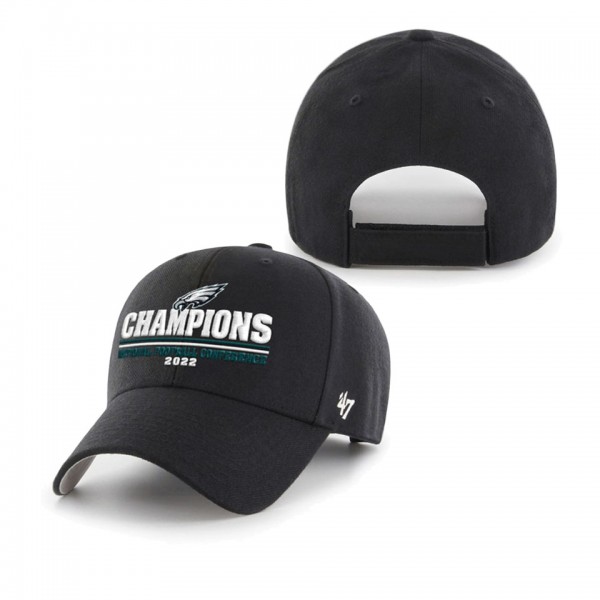 Men's Philadelphia Eagles '47 Black 2022 NFC Champions MVP Adjustable Hat