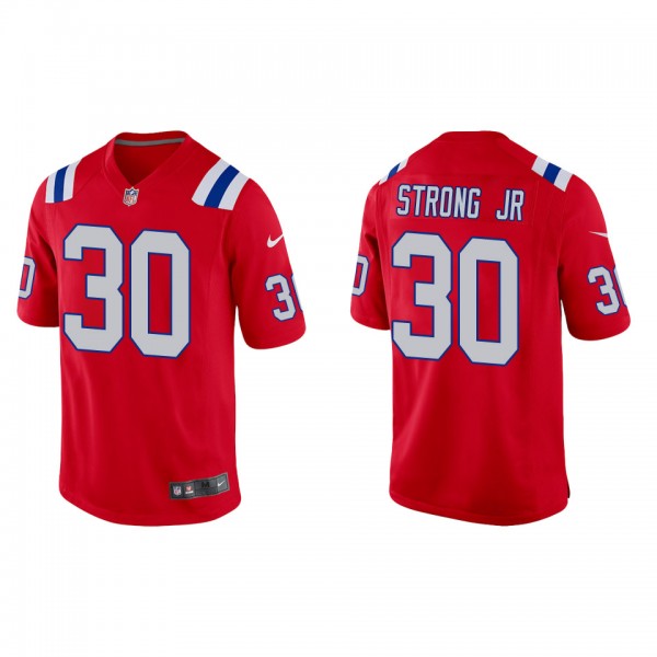 Men's New England Patriots Pierre Strong Jr. Red 2...