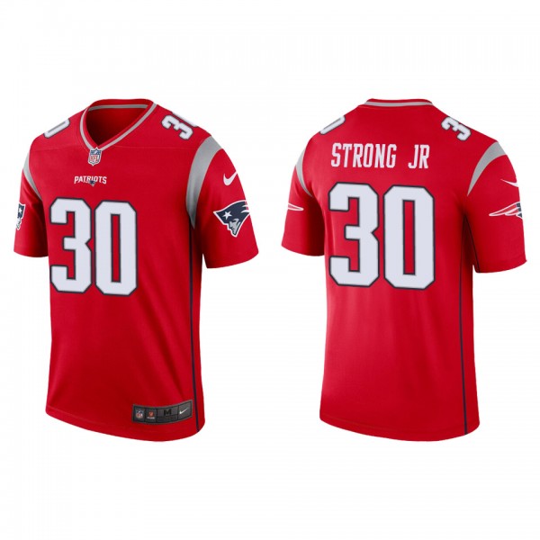 Men's New England Patriots Pierre Strong Jr. Red 2...