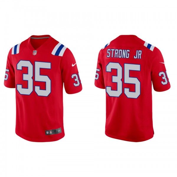 Men's New England Patriots Pierre Strong Jr. Red A...