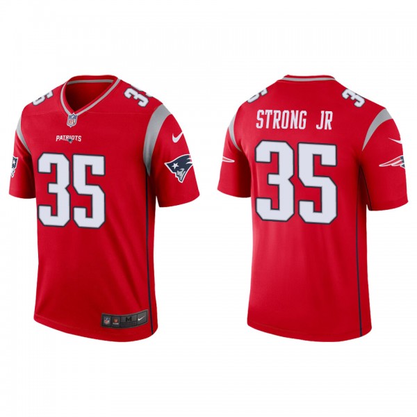 Men's New England Patriots Pierre Strong Jr. Red I...