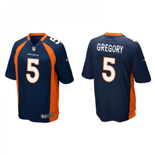 Men's Denver Broncos Randy Gregory Navy Game Jerse...