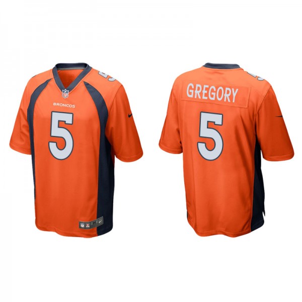 Men's Denver Broncos Randy Gregory Orange Game Jer...