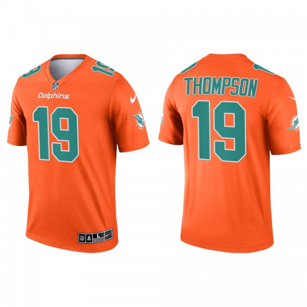 Men's Miami Dolphins Skylar Thompson Orange Invert...