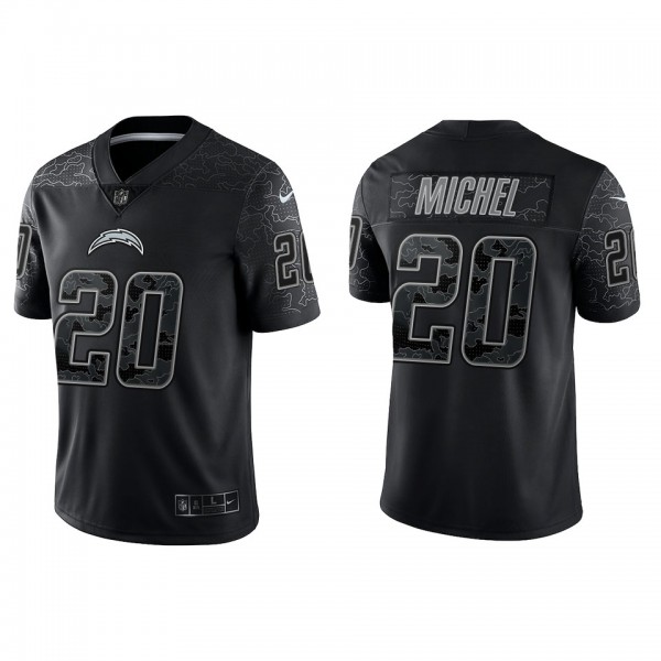 Men's Los Angeles Chargers Sony Michel Black Refle...