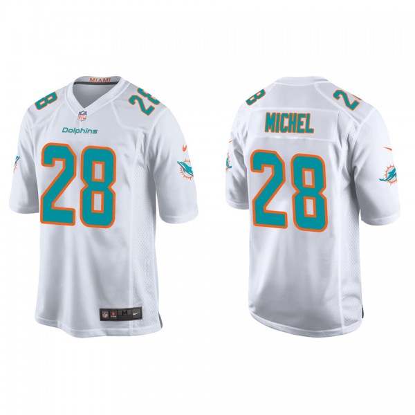 Men's Miami Dolphins Sony Michel White Game Jersey