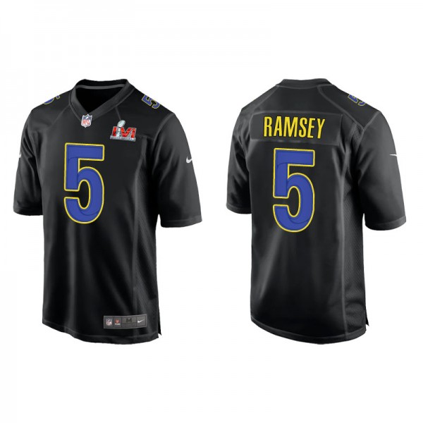 Men's Jalen Ramsey Los Angeles Rams Black Super Bowl LVI Game Fashion Jersey