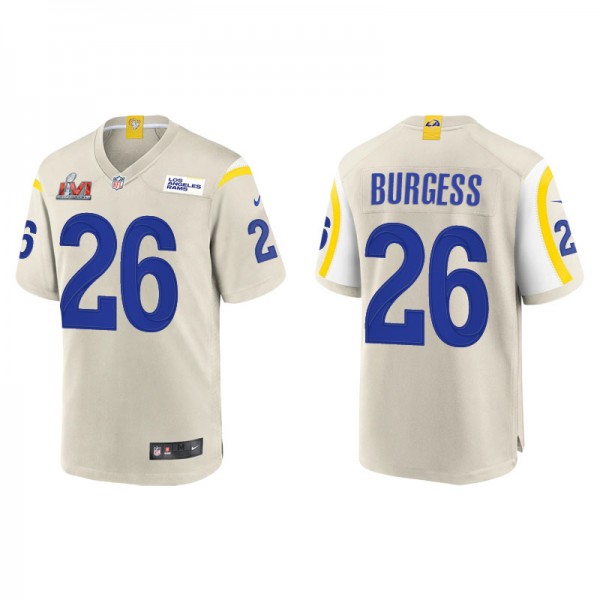 Men's Los Angeles Rams Terrell Burgess Bone Super Bowl LVI Game Jersey