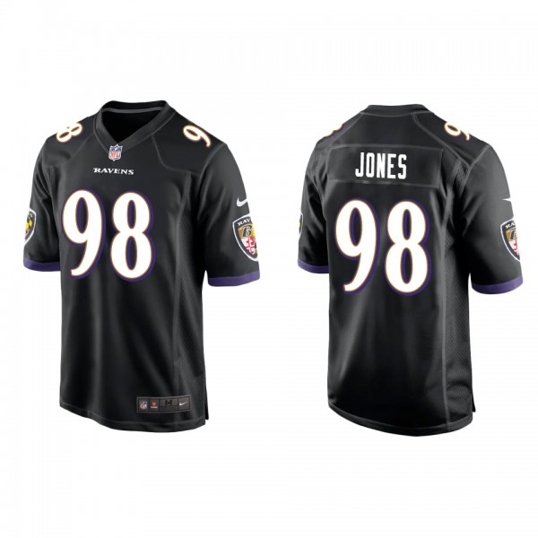 Men's Baltimore Ravens Travis Jones Black Game Jer...