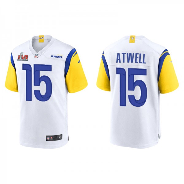 Men's Los Angeles Rams Tutu Atwell White Super Bowl LVI Game Jersey
