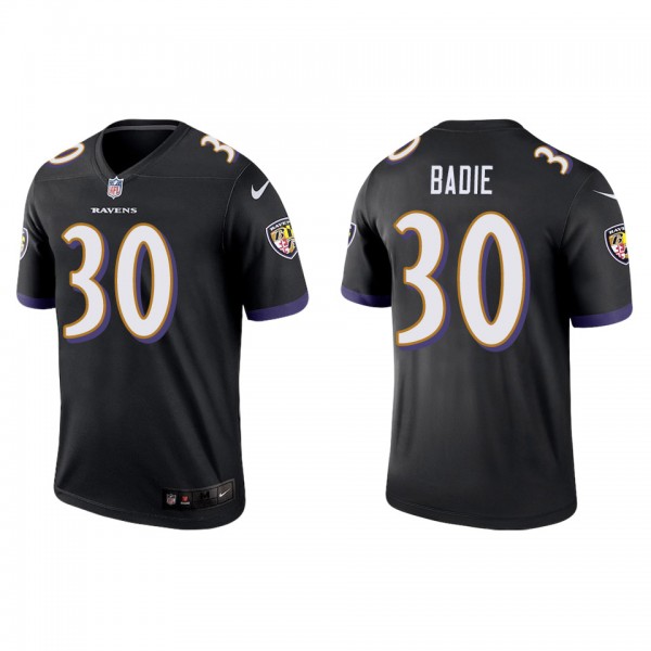 Men's Baltimore Ravens Tyler Badie Black Legend Je...