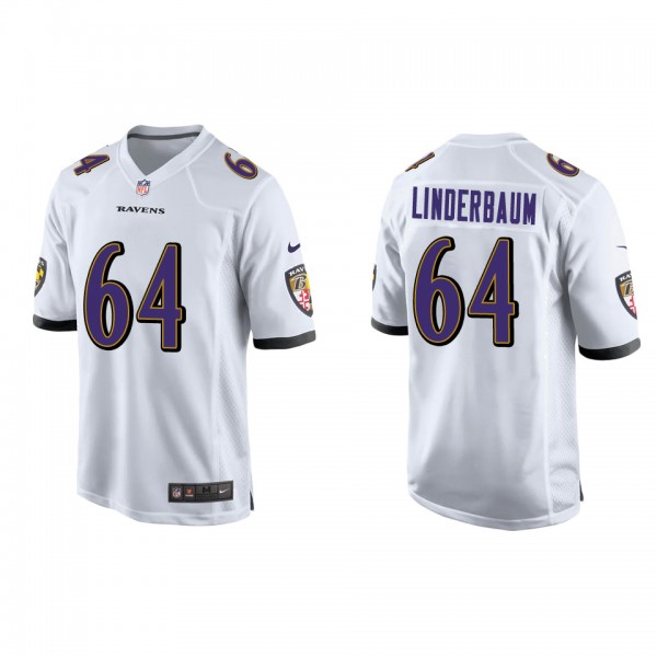 Men's Baltimore Ravens Tyler Linderbaum White Game Jersey