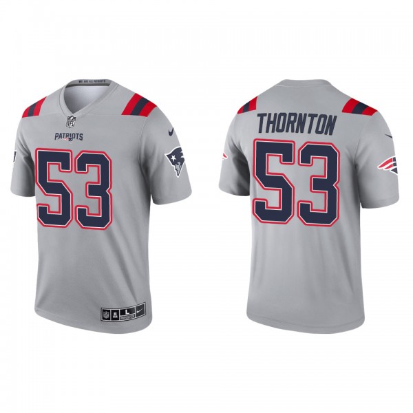 Men's New England Patriots Tyquan Thornton Gray Inverted Legend Jersey