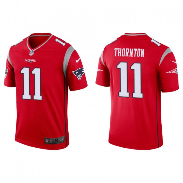 Men's New England Patriots Tyquan Thornton Red Inverted Legend Jersey