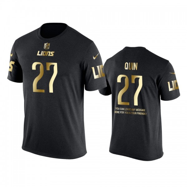Detroit Lions #27 Glover Quin Metall Dark Nike Golden Special T-Shirt - Men