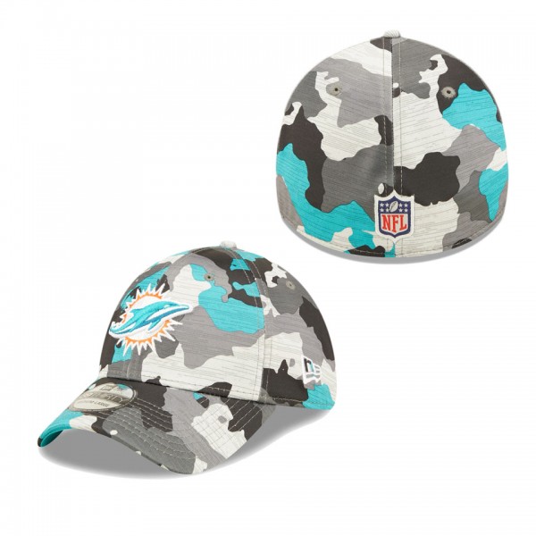 Miami Dolphins Camo 2022 NFL Training Camp Official 39THIRTY Flex Hat