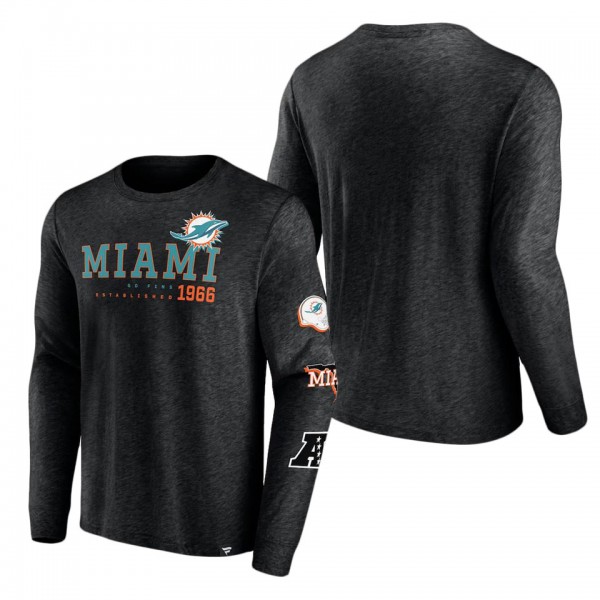 Men's Miami Dolphins Heather Black High Whip Pitch...