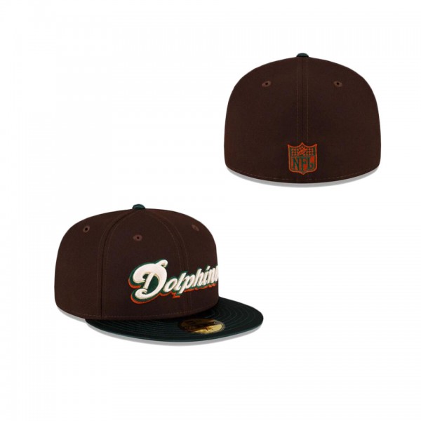 Miami Dolphins Just Caps Green Satin 59FIFTY Fitte...