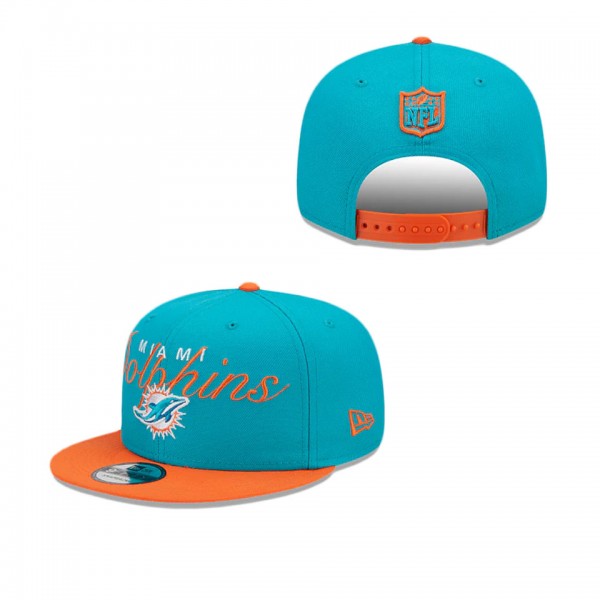 Miami Dolphins Script Overlap 9FIFTY Snapback Hat