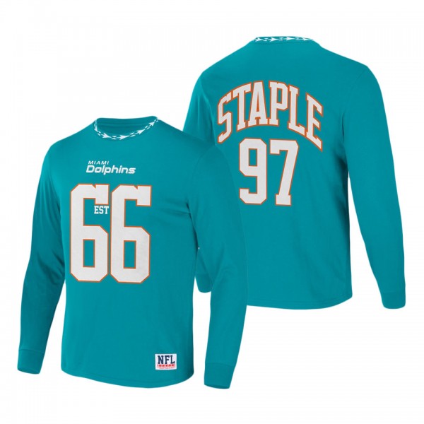 Men's Miami Dolphins NFL x Staple Aqua Core Team Long Sleeve T-Shirt
