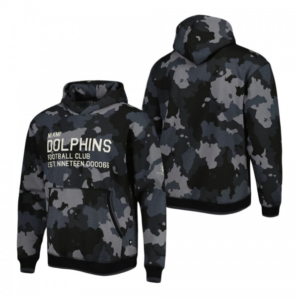 Men's Miami Dolphins The Wild Collective Black Camo Pullover Hoodie