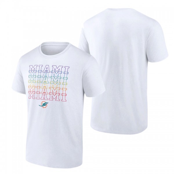 Miami Dolphins Fanatics Branded White City Pride T...