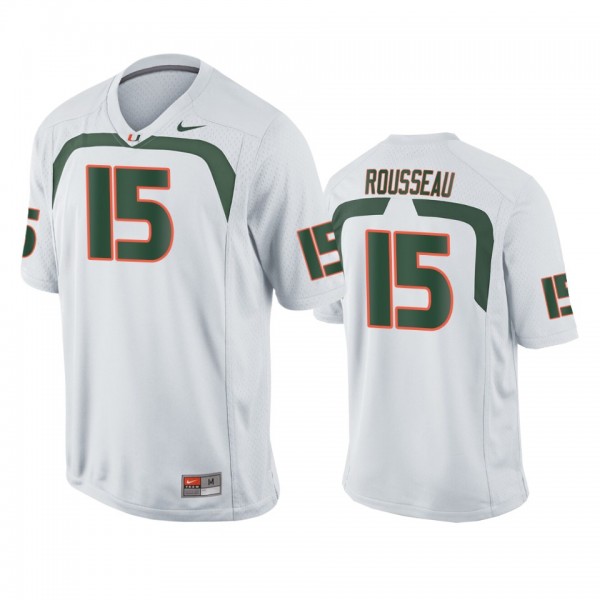 Miami Hurricanes Gregory Rousseau White Game Colle...