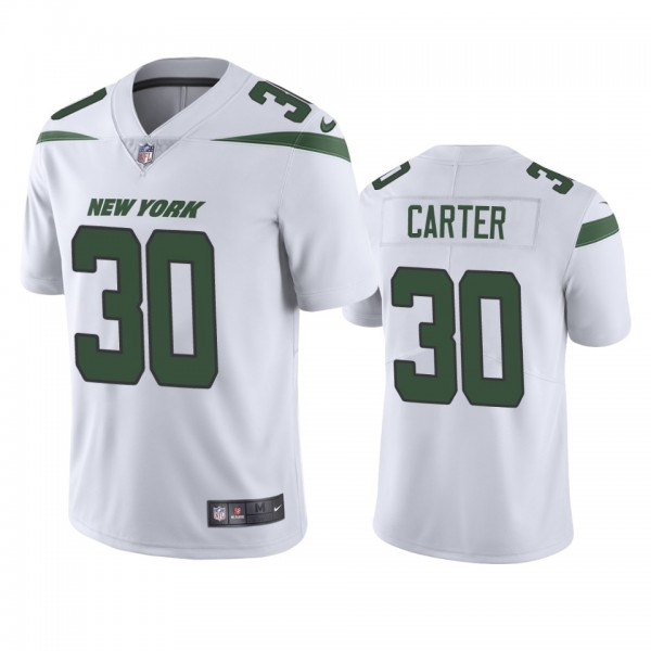 Michael Carter New York Jets White Vapor Limited J...