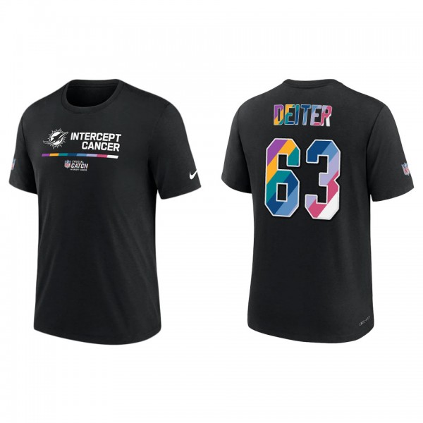Michael Deiter Miami Dolphins Black 2022 NFL Crucial Catch Performance T-Shirt