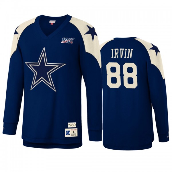 Dallas Cowboys Michael Irvin Mitchell & Ness Navy NFL 100 Team Inspired T-Shirt