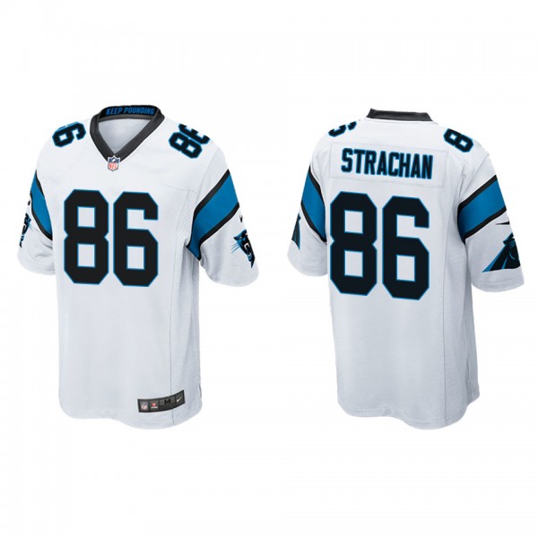 Men's Michael Strachan Panthers White Game Jersey
