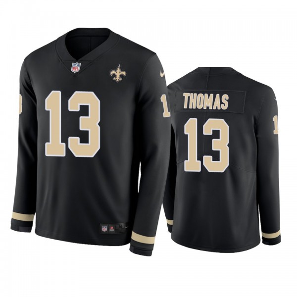 New Orleans Saints Michael Thomas Black Therma Long Sleeve Jersey