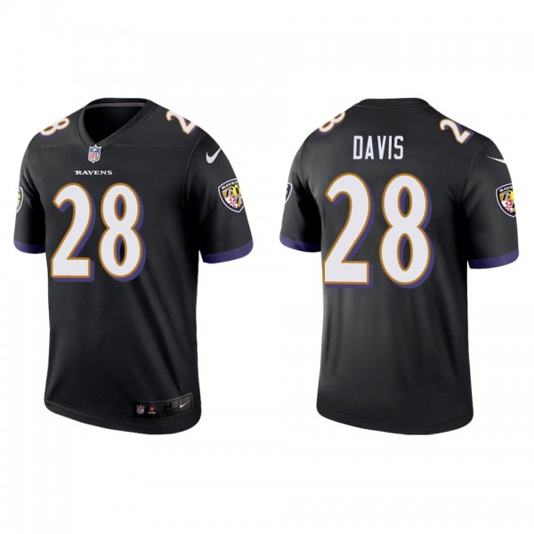 Men's Baltimore Ravens Mike Davis Black Legend Jer...