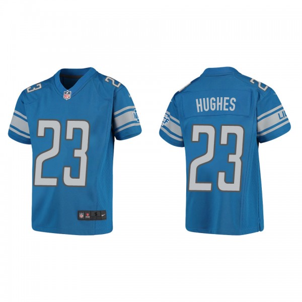 Youth Mike Hughes Detroit Lions Blue Game Jersey