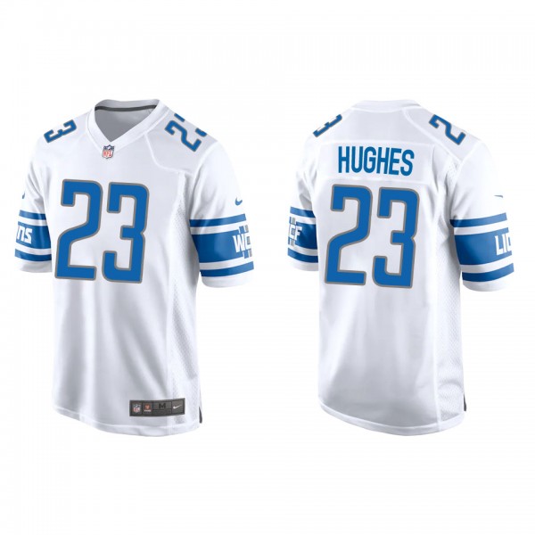 Men's Detroit Lions Mike Hughes White Game Jersey