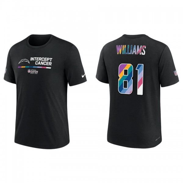 Mike Williams Los Angeles Chargers Black 2022 NFL Crucial Catch Performance T-Shirt