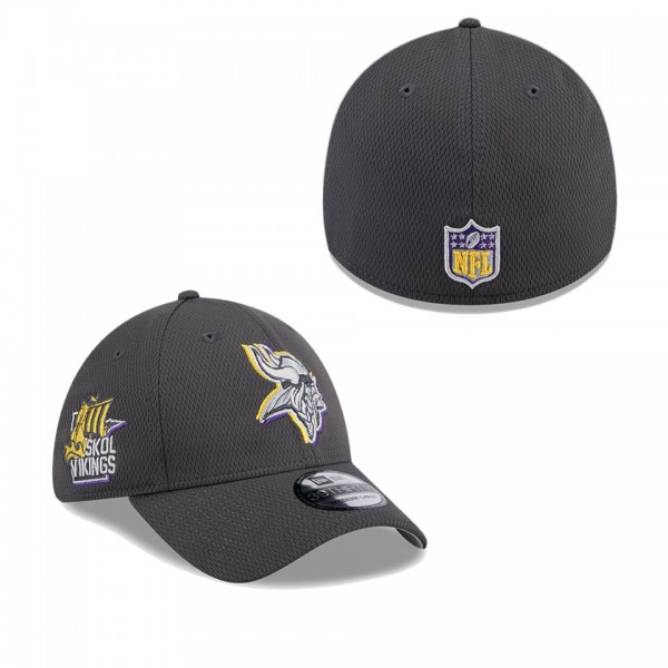 Men's Minnesota Vikings Graphite 2024 NFL Draft 39THIRTY Flex Hat