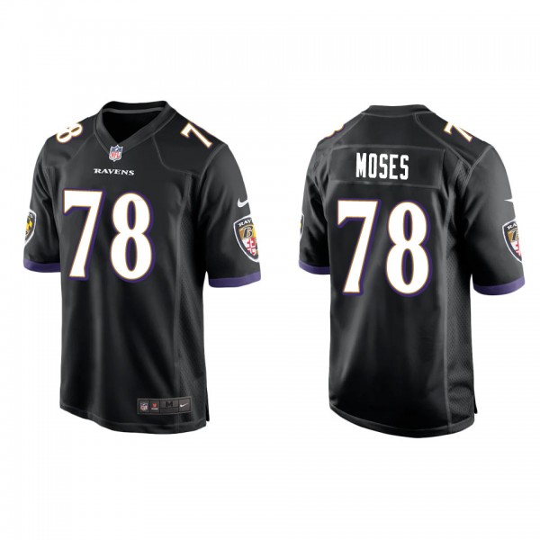 Men's Baltimore Ravens Morgan Moses Black Game Jer...