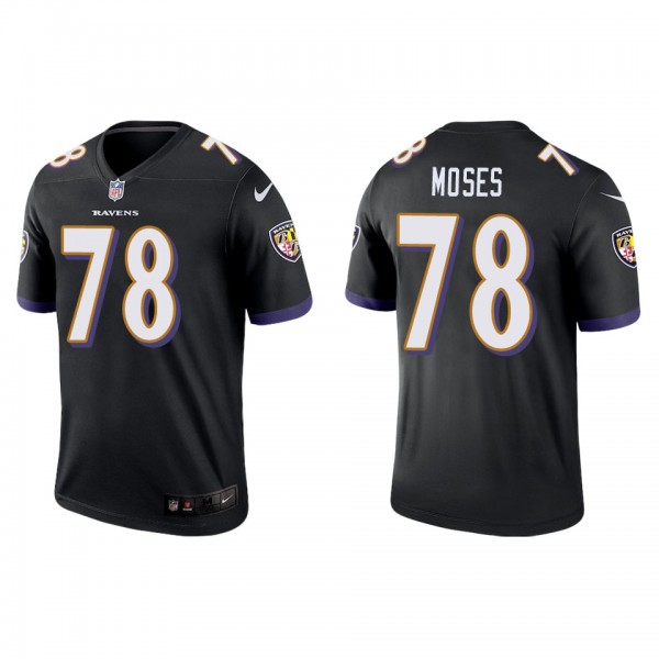 Men's Baltimore Ravens Morgan Moses Black Legend J...