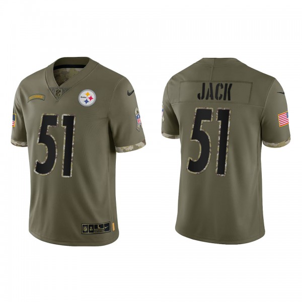 Myles Jack Pittsburgh Steelers Olive 2022 Salute To Service Limited Jersey
