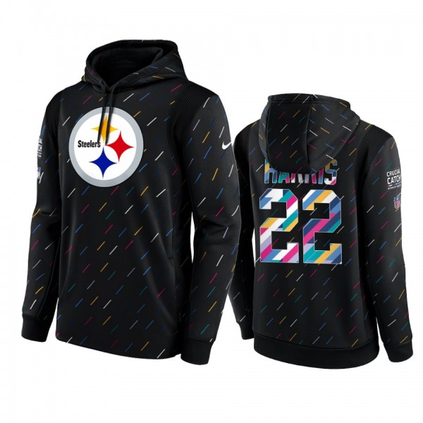 Pittsburgh Steelers Najee Harris Charcoal 2021 NFL Crucial Catch Therma Pullover Hoodie