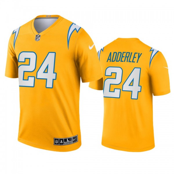 Los Angeles Chargers Nasir Adderley Gold 2021 Inverted Legend Jersey