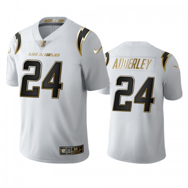 Los Angeles Chargers Nasir Adderley White Golden Limited Jersey